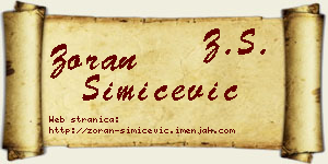 Zoran Simićević vizit kartica